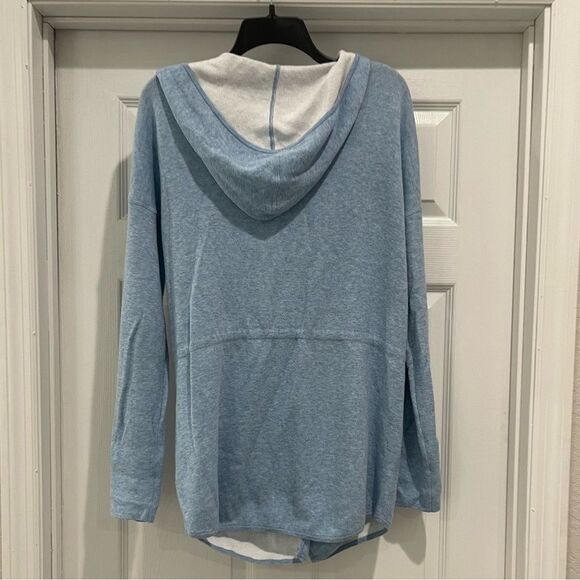 Kinross Cashmere Blend Reversible Hooded Cardigan Size L - Picture 4 of 11